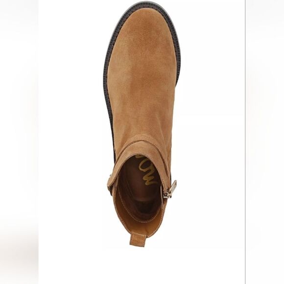 Sam Edelman Nolynn saddle brown suede buckled 1 1/4" heel bootie. Size 5 NWT - Picture 3 of 9